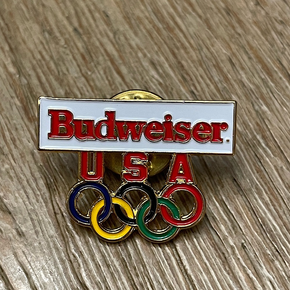 Budweiser USA Olympic Rings Collector Pin, vintage
